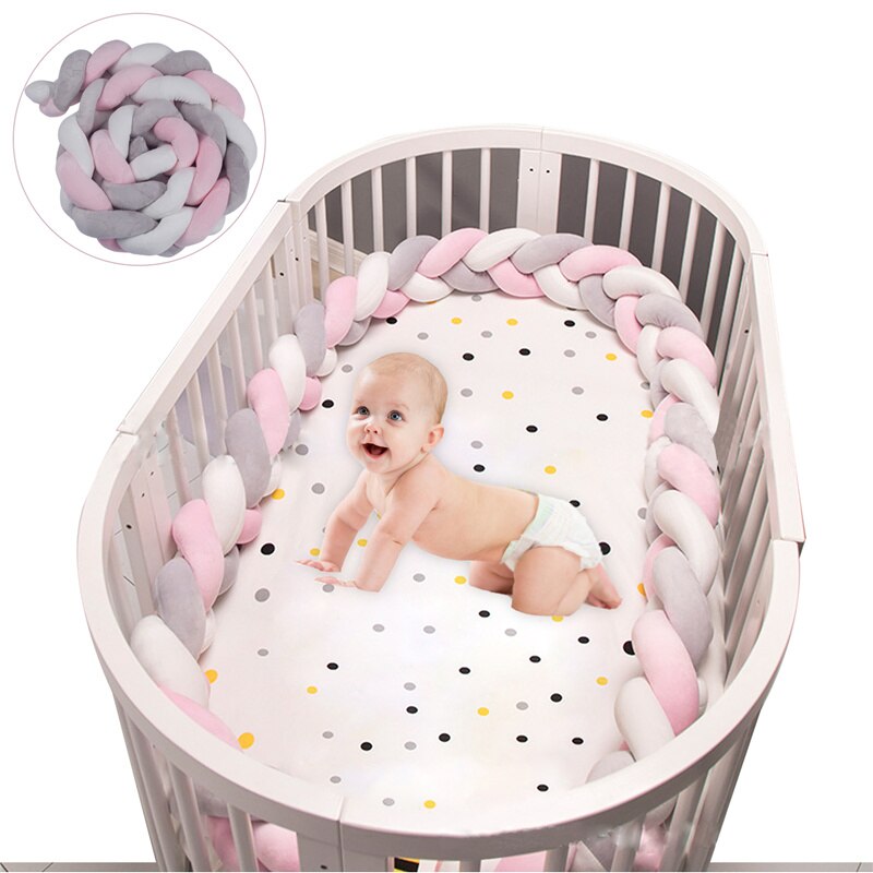 2M Baby Hek Geweven Handgemaakte Twist Drie-Strand Bed Surround Baby Geweven Kussen Kind Anti-Collision Anti Babybedje Bumper