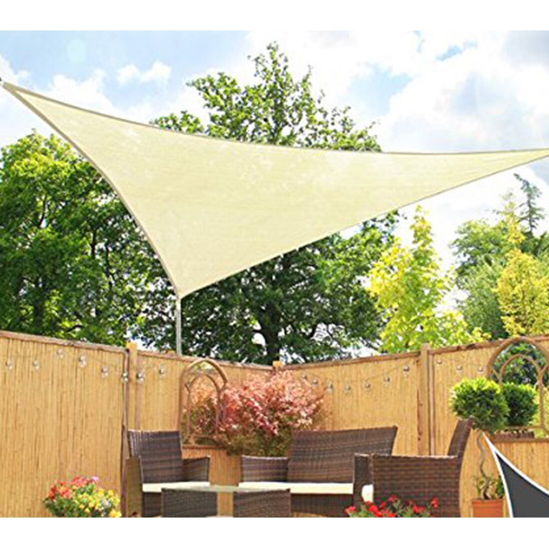 3.6m beige udendørs vandtæt parasol sejl overdækning terrasse fortelt have uv camping shelter indretning sommer