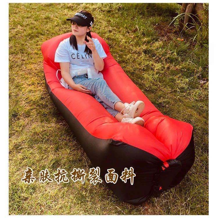 Voksen strand hvilestol hurtig folde camping sovepose vandtæt oppustelig sofapose doven taske camping sovepose luft seng: F