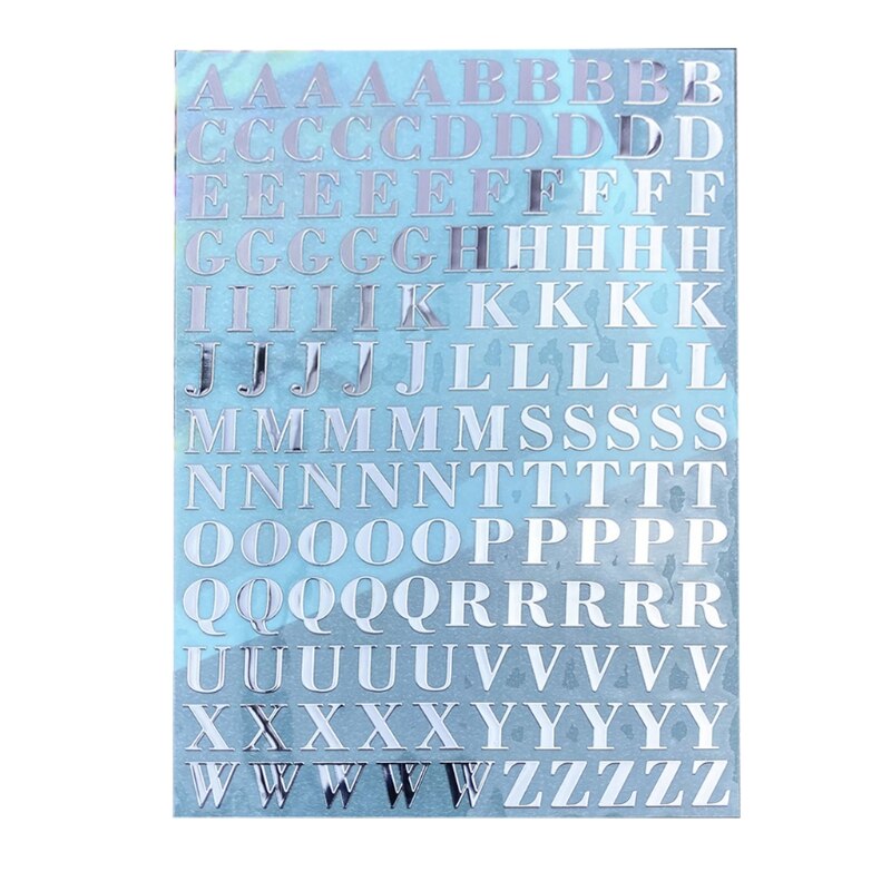 Gold/Silver Alphabet Glitter Epoxy Resin Metal Decorative Stickers English Letters Numbers UV Epoxy Resin Fillings Filler