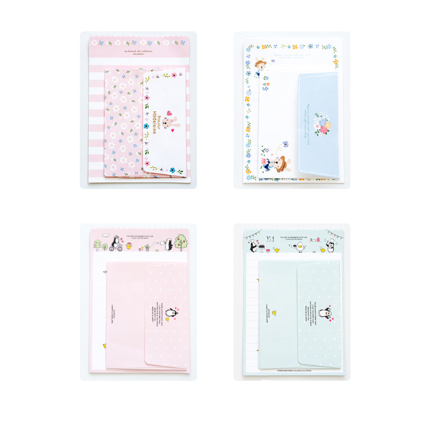 30 Set/partij 92*135Mm Mini Papier Schrijven Brief Uitnodiging Bericht Brief Papier Briefpapier Met Envelop: mix