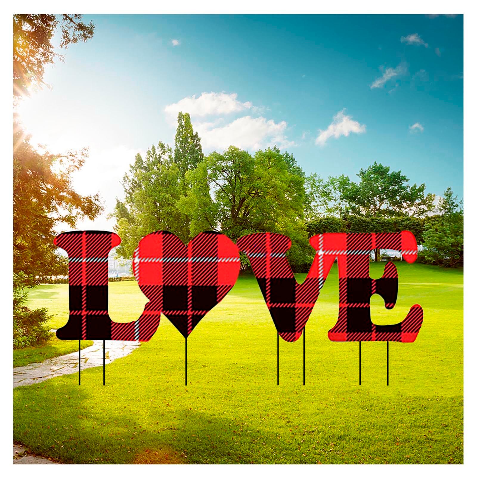 Valentijnsdag Decoratie Kaart Met Stakes, Outdoor Tuin, Tuin, Tuin Huishouden