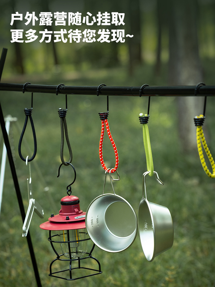 1/5/10 pezzi tende da esterno bungee corde elastiche con doppio gancio per attrezzi da campeggio soffitto antivento accessori di rilegatura fissa