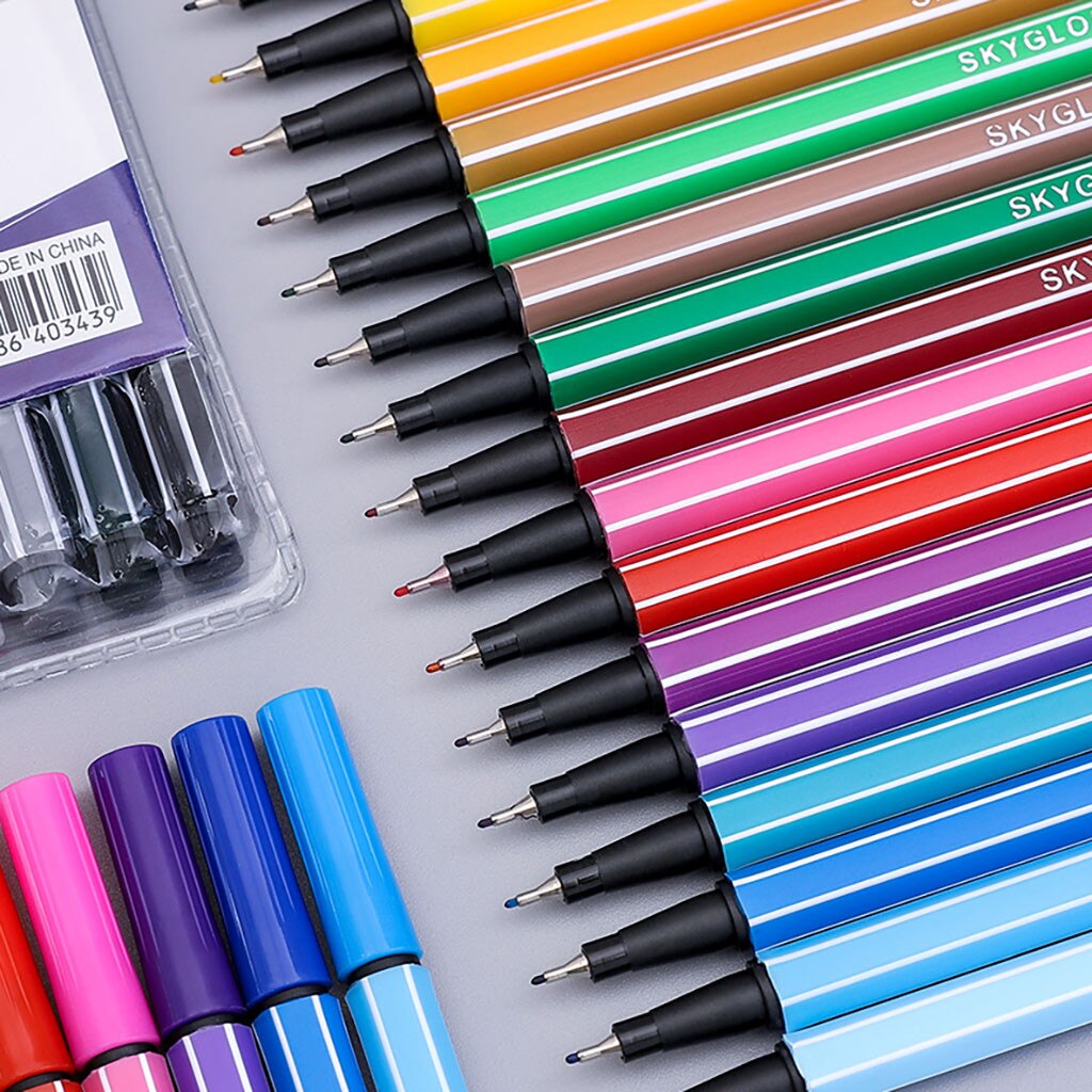 Kind Kleur Pen Set Marker Aquarel Borstel Vette Gekleurde Tekening Haak Lijn Pen Kalligrafie Schetsen Schoolbenodigdheden