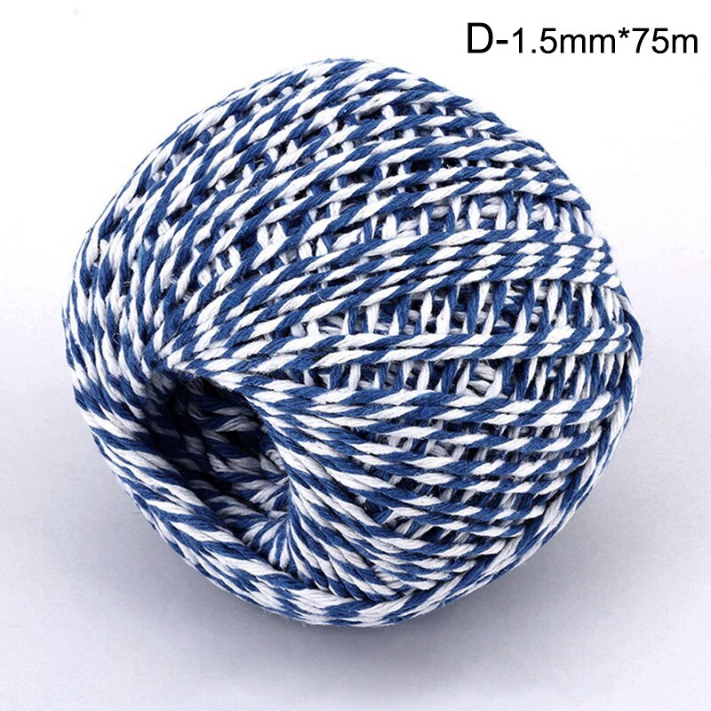 DIY Handmade Cotton Thread 1 Roll 75 Meters Rope Red White Card Hanging Rope Packing Twine String Cord: D