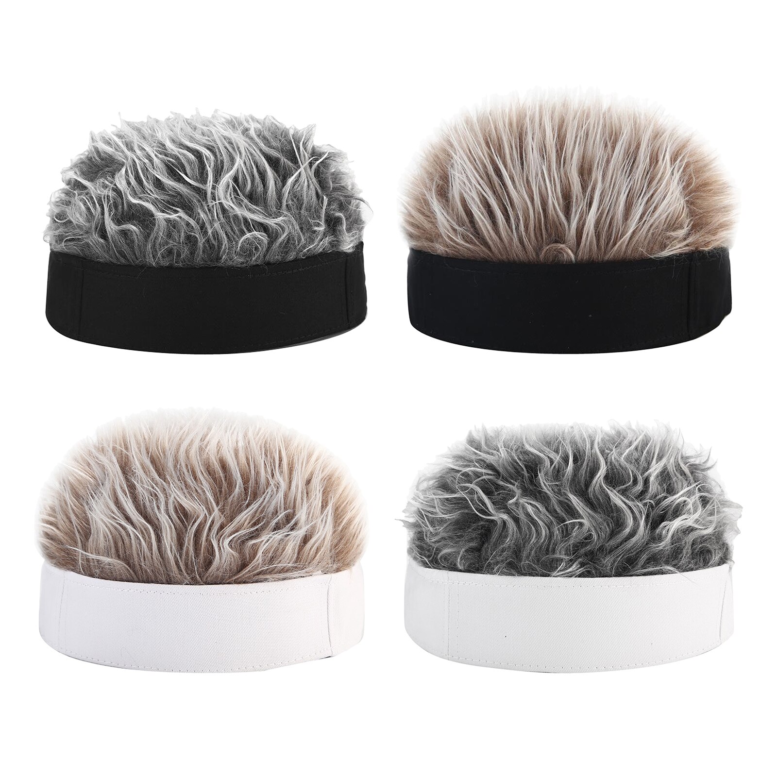 Perruque de tête de mort sans bords pour homme, bonnet à cheveux, hiver