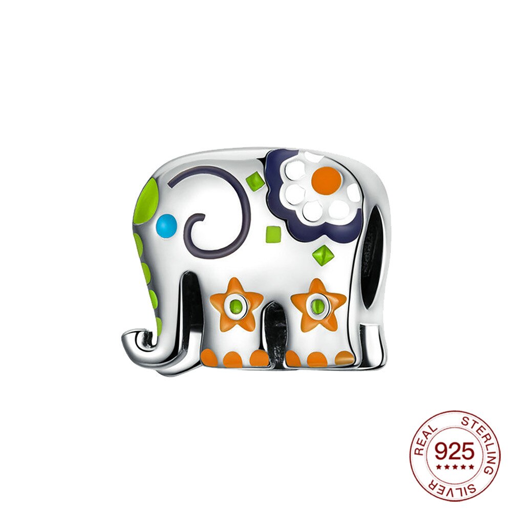 925 sterling silver berlock elefant berlock passar original 3mm armband för kvinnor