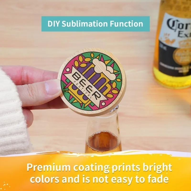 1/10 szt. Okrągłe bambusowe otwieracze robić butelek Przenośny magnes na lodówkę Otwieracz Narzędzie barowe robić domu Kuchnia Barowe upominki Otwieracze robić butelek