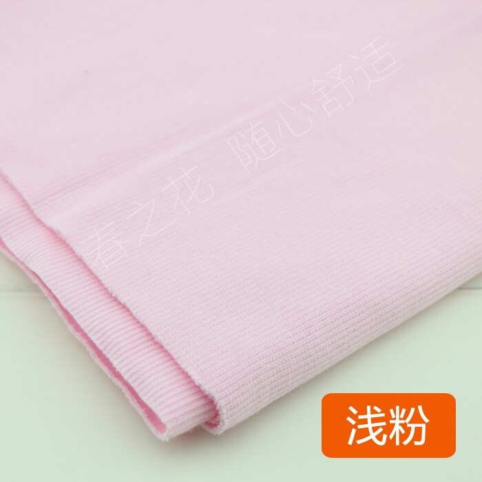 20X 100cm 2x2 Cotton knitted rib cuff fabric stretchy cotton fabric for DIY sewing clothing making accessories fabric: light pink