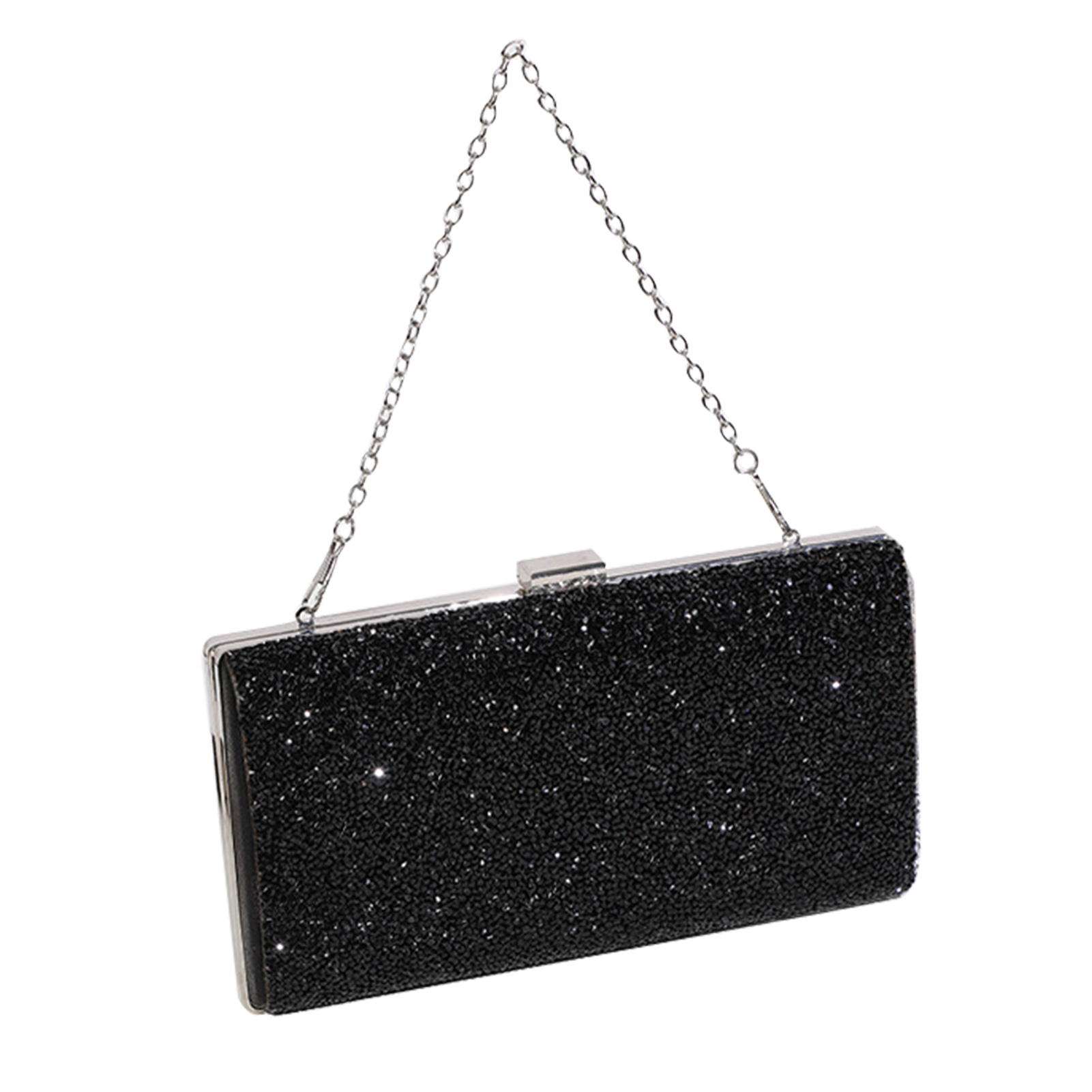 Outdoor Feestartikelen Met Ketting Bruiloft Portemonnee Avond Clutch Bag Prachtige Kleine Voor Vrouwen Meisjes Elegante Strass Crossbody: Black