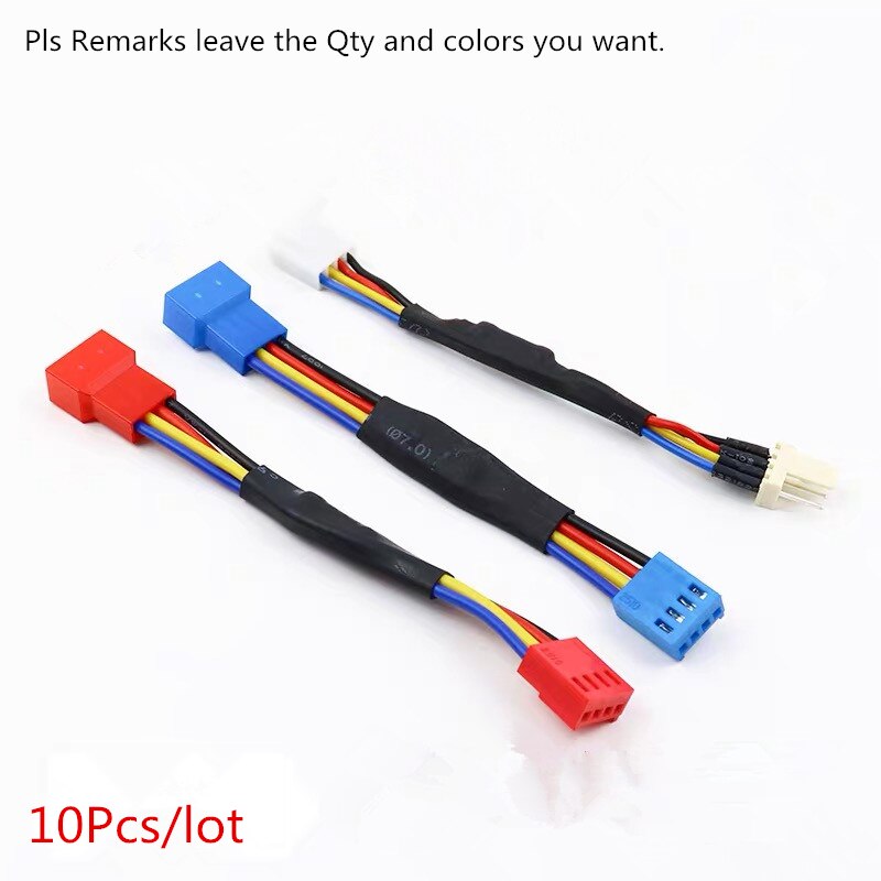 10 sztuk/partia rezystor wentylatora kabel 3 / 4 Pin męski na 3 / 4Pin złącze żeńskie zmniejszyć PC CPU wentylator prędkości hałas rezystor spowolnić kabel: 10Pcs 4p mix color