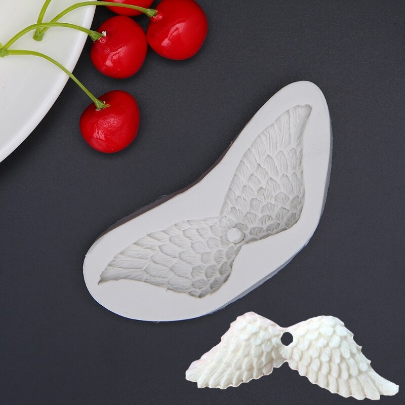 Silikon 3d ängelvingar mögel fondant choklad socker hantverk kaka dekor diy verktyg