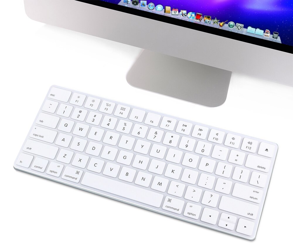 HRH klawiatura pokrywa silikonowa skóra klawiatura pokrywa Protector ochronna folia do Apple magiczna klawiatura MLA22B/A klawiatura amerykańska wersja: White