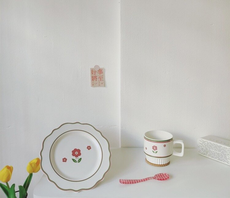 LadyCC-plato Vintage de cerámica para comida, vajilla de cerámica, utensilios de cocina, vajilla de porcelana, plato de comedor