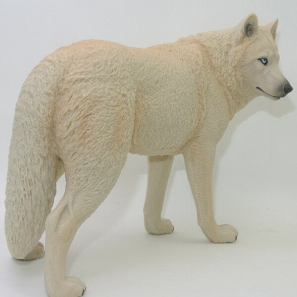 Big White Wolf Toy Forest Wild Animal Model Home Decoration Children Education