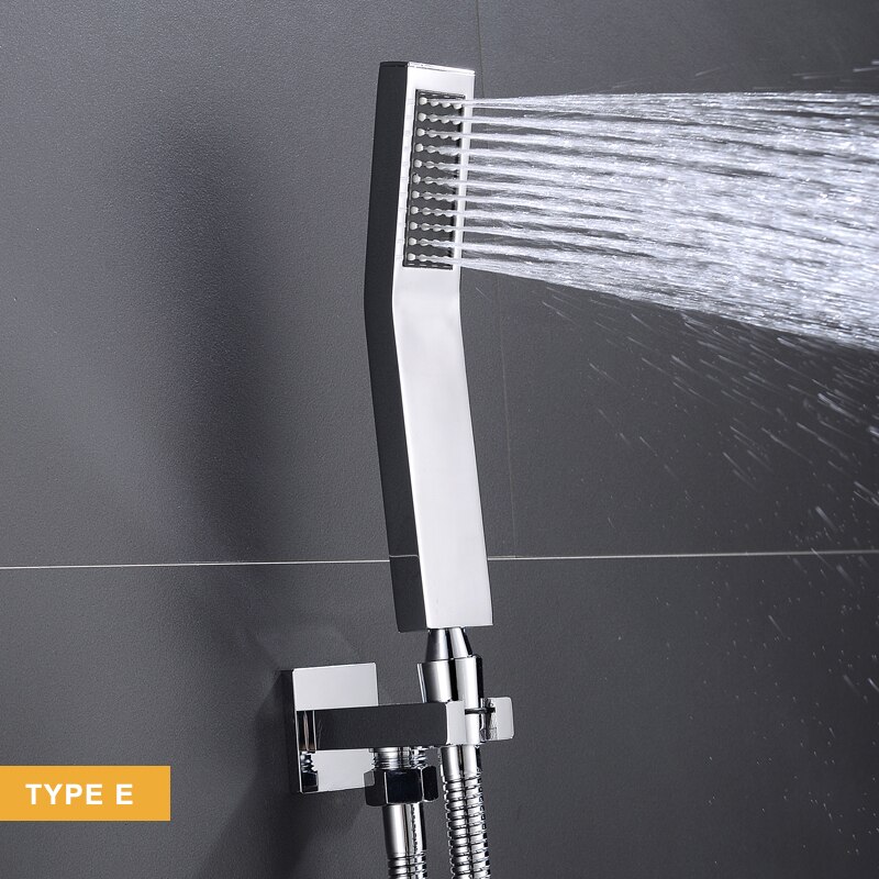 Brass Handheld Shower Head Replacement Showerhead for Bathroom Showering System Contemporary Square Style Polished Chrome