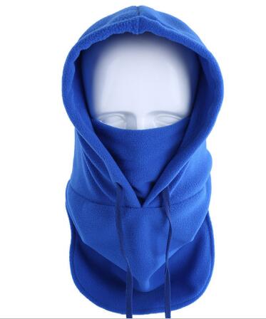 Dobbeltbrugs ski vinterhatte til mænd kvinder hætte kasket justerbar sort fleece plys hat termisk balaclava hovedbeklædning vindtæt: Blå