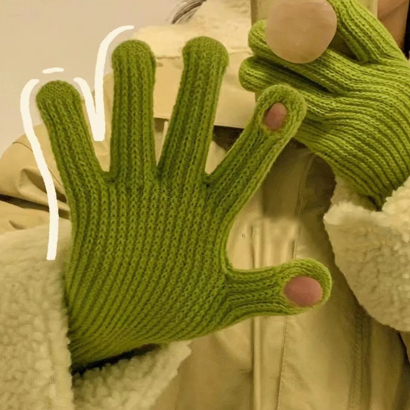 Winter Warm Knitted Gloves Full Finger Gloves Touch Phone Woolen Touch Screen Skiing Gloves Mittens Riding Work Gants Guantes