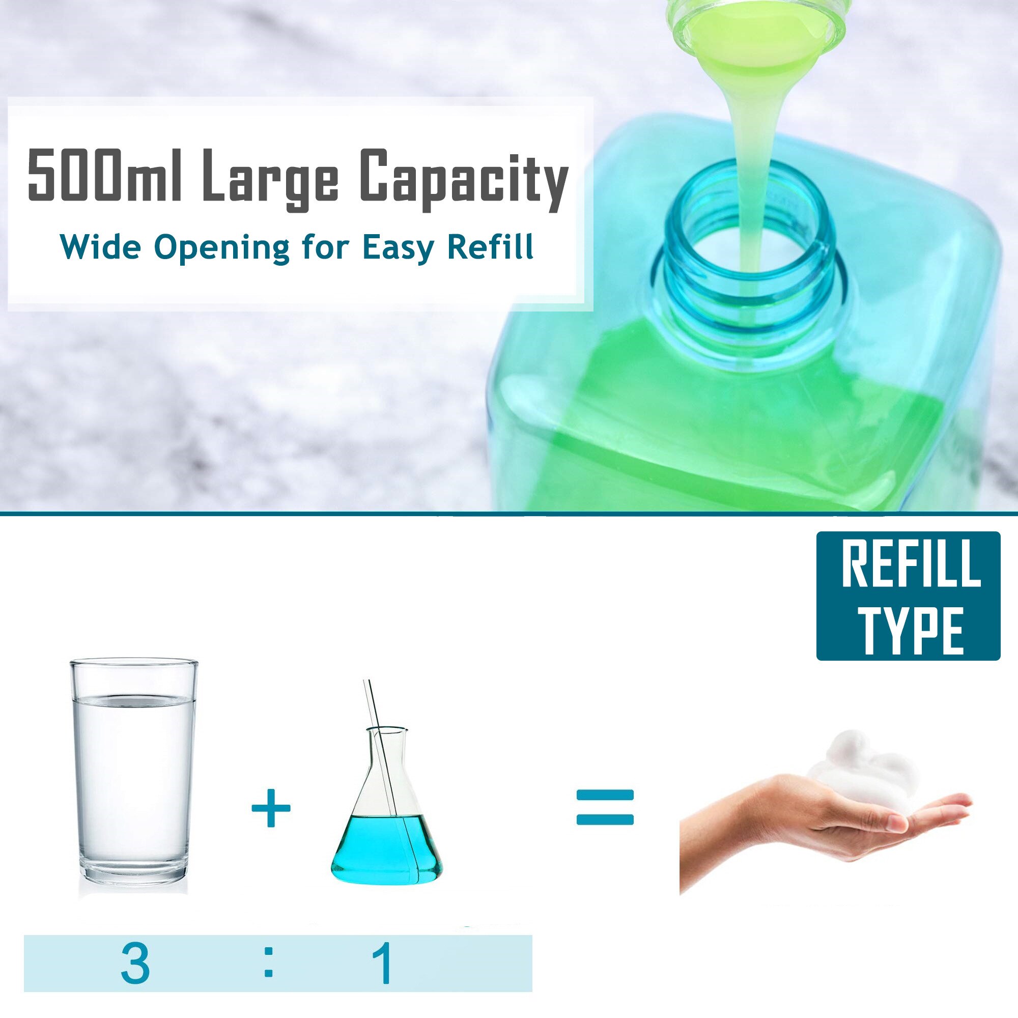 Intelligent Automatic Liquid Soap Dispenser Touchless IR Infrare Induction Foam Hand Washing Device for Kitchen Bathroom