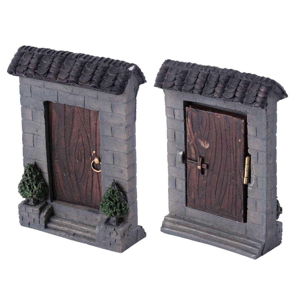 2 stk miniature dørpynt naturlig letvægts mini dør miniature pynt til børn børn voksne