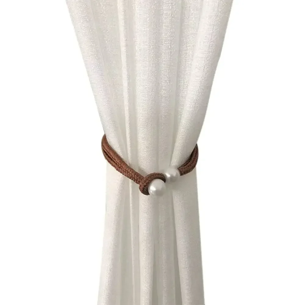 Luxury Style Small Pearl Curtain Clip Curtain Holders Tie Back Buckle Clips Hanging Ball Buckle Tie Back Curtain Decor Accessori: Light Grey