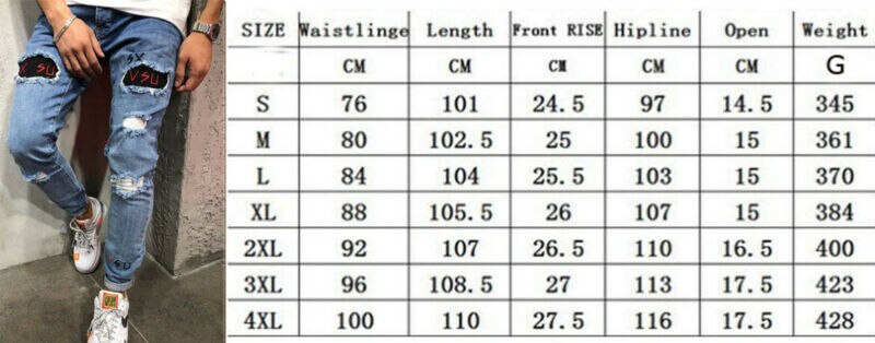 Våren menn elastisk skinny hull ripped jeans bukser bodycon stretch denim lange bukser blyant bukser herre klær