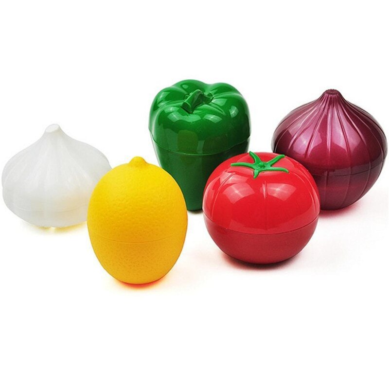 Køkken grøntsager frugt beholdere skarpere løg hvidløg peber tomat citron plast køleskab arrangør frugt opbevaringsboks: Default Title