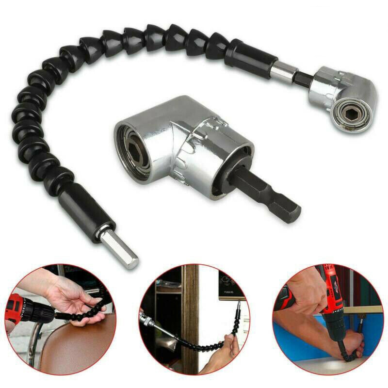 2Pcs Flexible Drill Adapter Hex Bit 105 Degree Angled Electric Screwdriver 1/4 Drill AdapterBlade Holder Attachment Drill