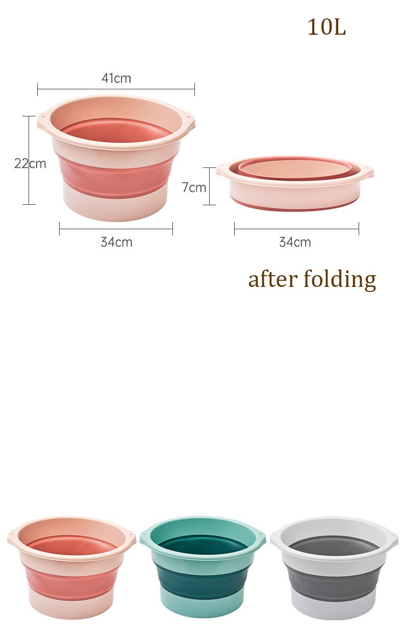 10L Vouwen Voetenbad Emmer Huishouden Hoge Kalf Vat Reizen Draagbare Voetbad Massage Opvouwbare Voet Bad Wastafel Grijs