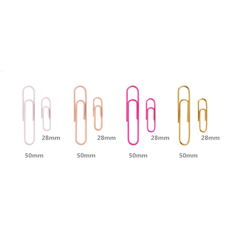 70 stk 50mm metal papirclips farvede u type bogmærke clips i gennemsigtig holder kontor- og skoleartikler papirtilbehør