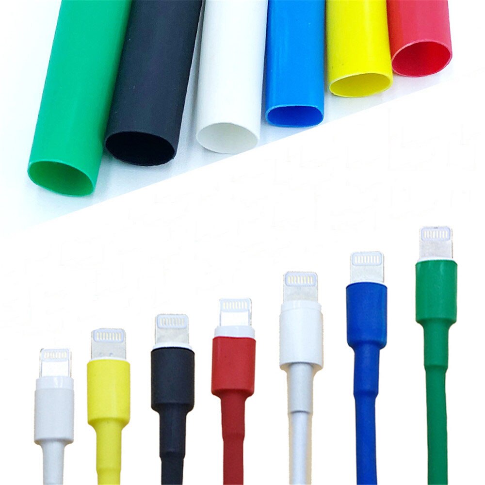 12 Stuks Effen Kleur Kabel Protector Usb Kabel Draad Organisator Bureau Kabelhaspel Krimpkous Mouw Voor Ipad iphone