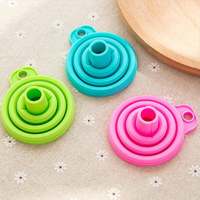 1PC Mini Foldable Funnel,Silicone Collapsible Funnel,Folding Portable Funnels Household Kitchen Funnel for Transferring Liquid