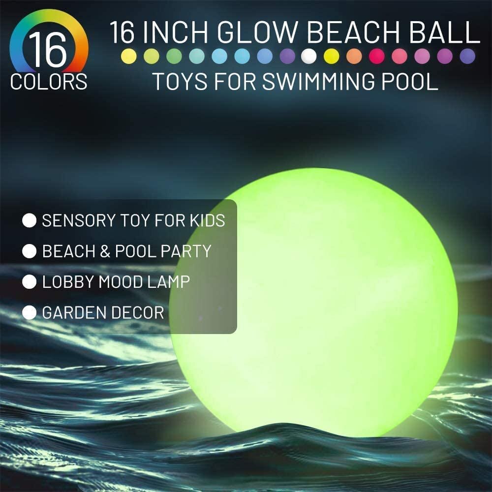 LED luminous inflatable ball light RGB color changing pool light 16 inch color changing pool ball light