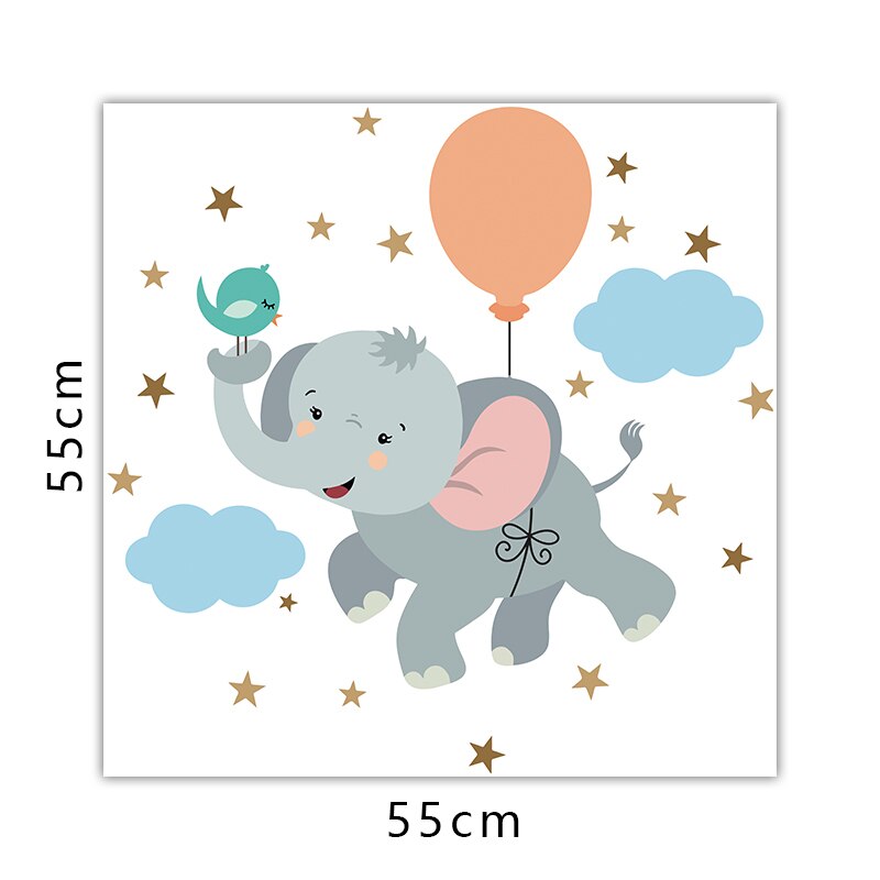 Conisi Sweet Cartoon Cute Elephant Wall Decal Baby Elephant Wall Sticker Vinyl for Children Baby Kids Bedroom Nursery Decor: QTY7775