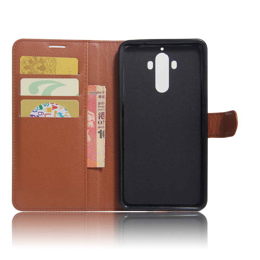 De luxe Flip housse En Cuir Pour Huawei Mate 9 MHA-L09 MHA-L29 5.9 "Logement De Couverture Arrière étui Portefeuille coque + Carte + Support