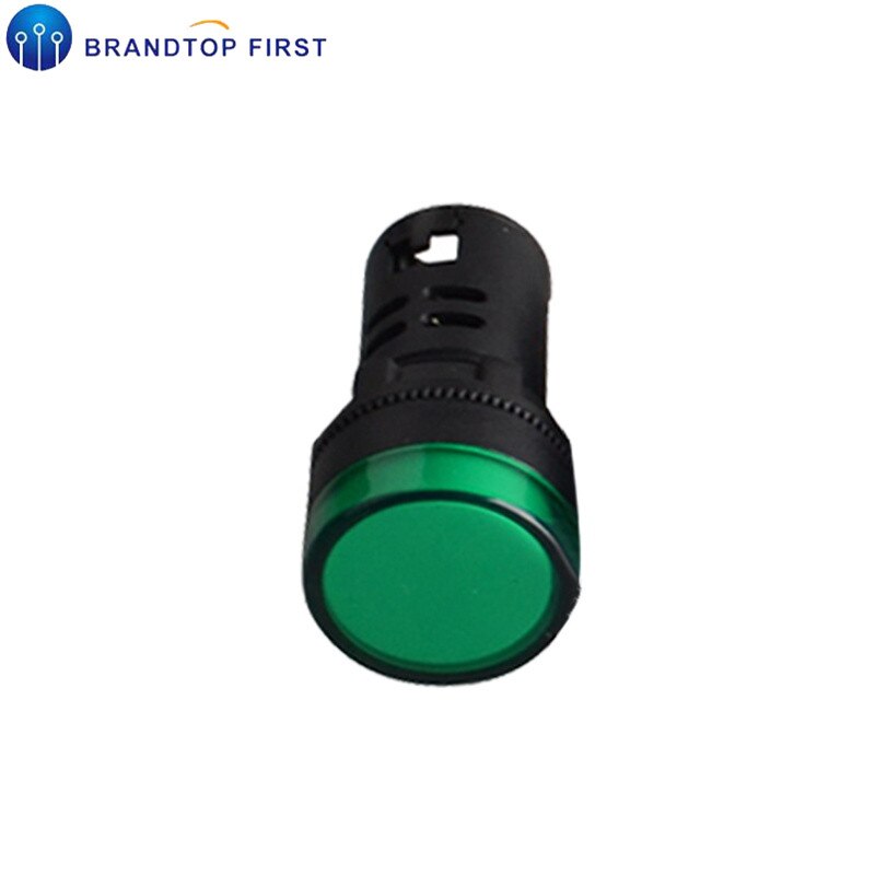 22mm indikator  ad16-22ds 6.3v 12v 24v 220v led signallampe rød/grønn/huang/blå/hvit indikatorlys: 12v grønne 22mm