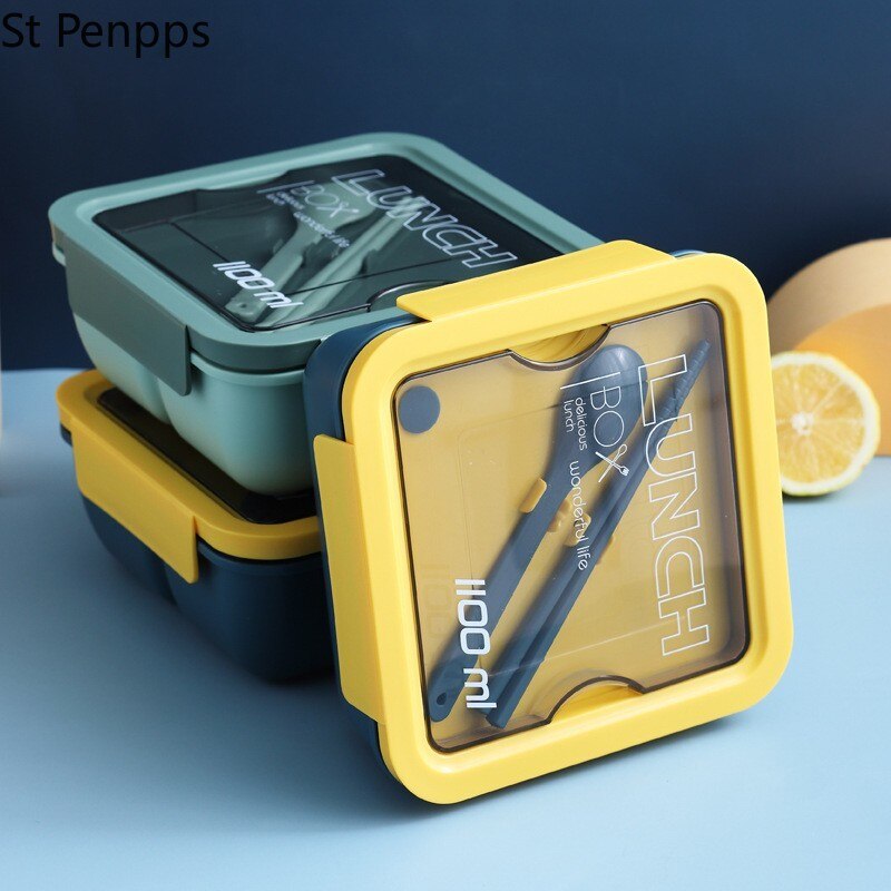 Lunch Box for Students and Office Workers with Tableware Can Be Heated By Microwave Oven Bento Lunch Box Snack Container