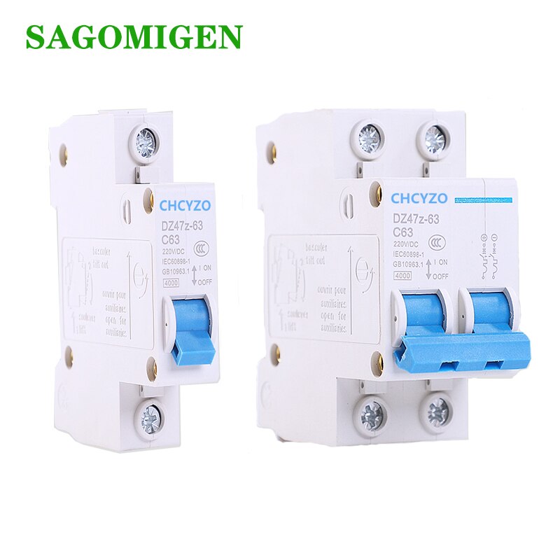 1P 2P DC 220V Circuit Breaker Solar Mini Circuit Breaker 10A 16A 20A 25A 32A 40A 50A 63A DC MCB für PV System DC Circuit Breaker