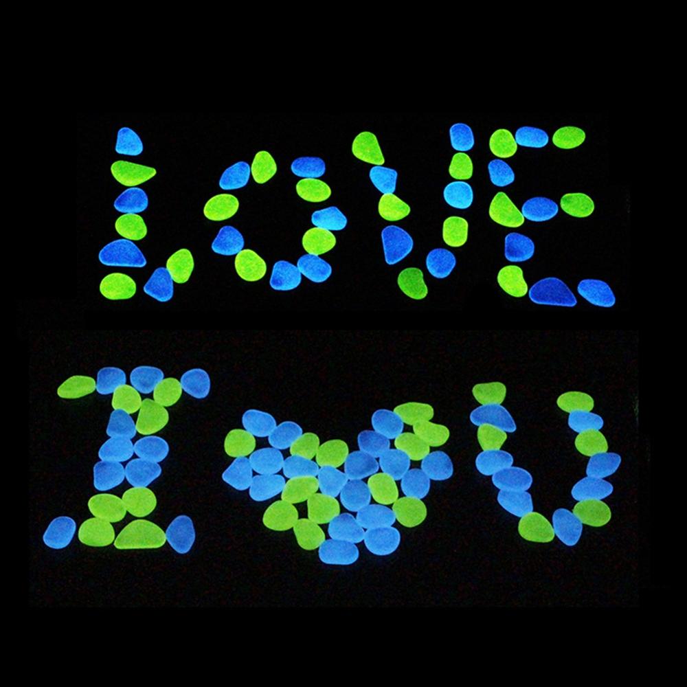 200PCS pcs Garden Glow in the Dark Luminous Pebbles for Walkways Plants Aquarium Decor Glow Stones Garden Decoration