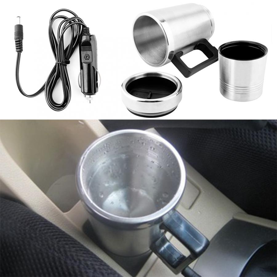 60W 12V 500ML water heater Stainless Steel Car Electric Kettle Coffee Tea Water Heating Cup Kettle
