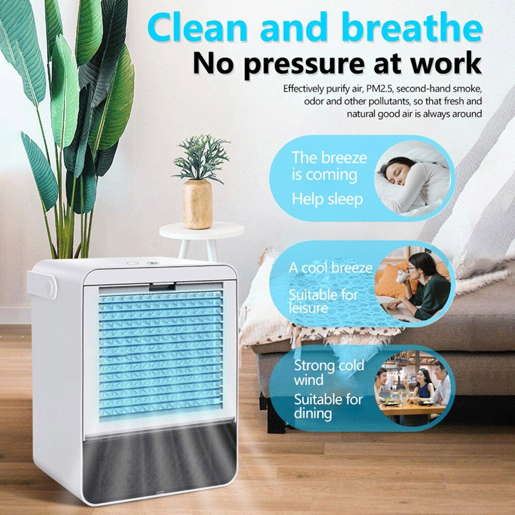 Mini Portable Air Conditioner Home Air Conditioning Portable Water Cooling Fan Mini Home Usb Charging Cooler Fan #z