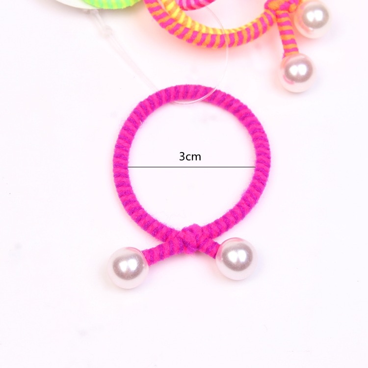 Billiga flickor barn pärla elastiskt hår gummiband barn knyta hår rep ring gummitillbehör för flickor scrunchie hästsvanshållare