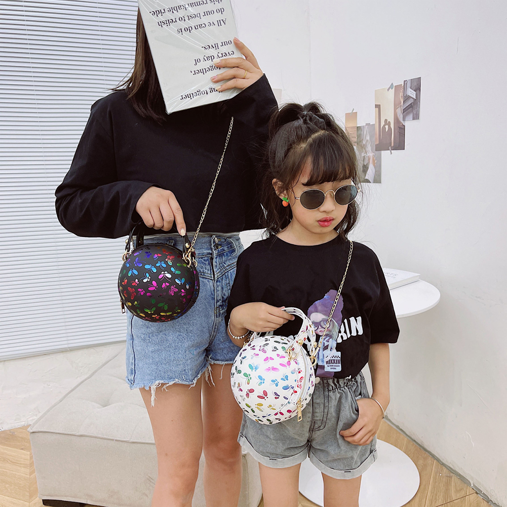 1 pz borsa rotonda a sfera per adolescenti borse a tracolla da donna borse a tracolla a catena a tracolla borsa da basket rosa in pelle femminile di personalità