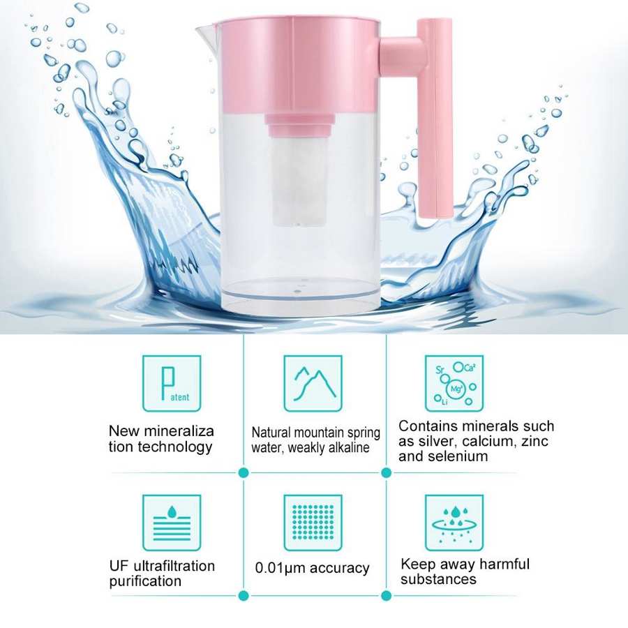 3L Pink Filter Kettle Tap Water Filter Purification Kettle Household Appliances Electric Water Pump Water