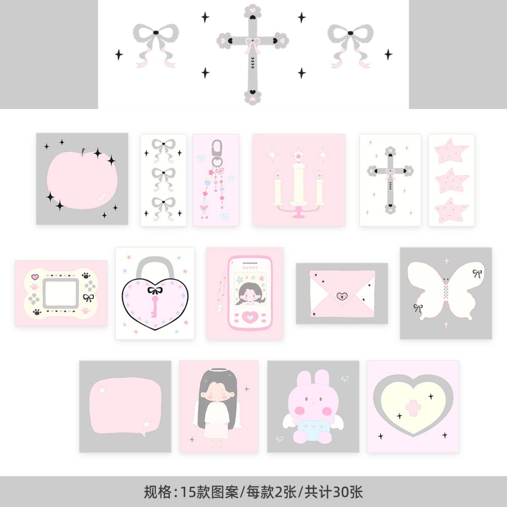 WAKAWAKA Cute Korean Deco Sicker for Scrapbook Stationery Diary Decoration Scrapbooking Journal Sketchbook Stickers Aesthetic