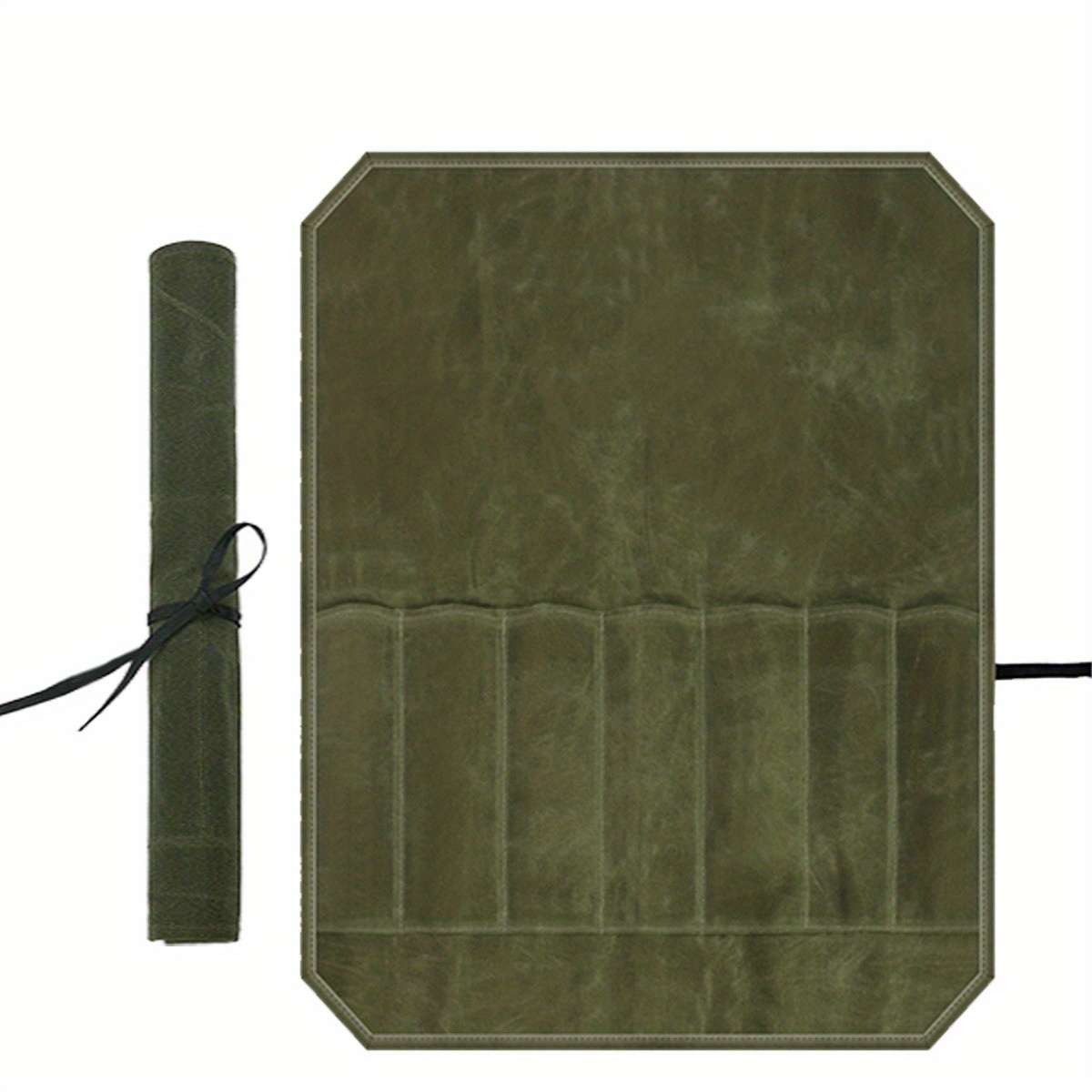 Messenhoesjes Organizer-Duurzame Gewaxte Canvas Constructie, Koksmes Roltas, Draagbare Koksmessen Met 7 Sleuven: Light Grey