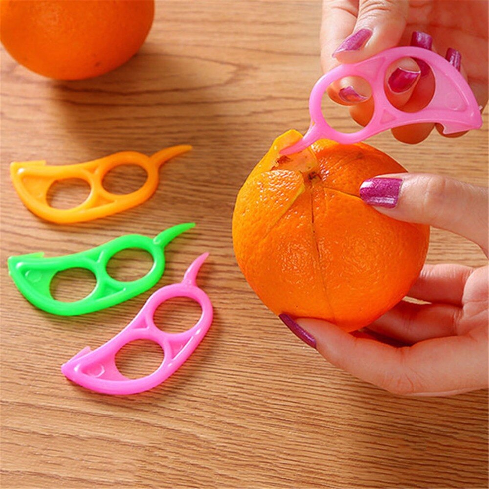 5 stks/partij verbazingwekkende creatieve handbediende vinger mouw citroen ui tomaat fruit slicer oranje schillers zesters keukengereedschap gadgets