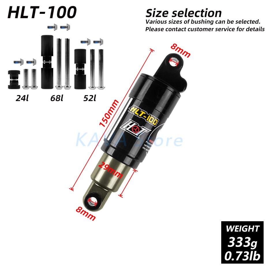 HLT-100 Mtb Rear Shock Suspension 125Mm 150Mm 165Mm 185Mm 850lbs 1000lbs Olie Lente Berg Fiets Shock: 150mm x 750lbs