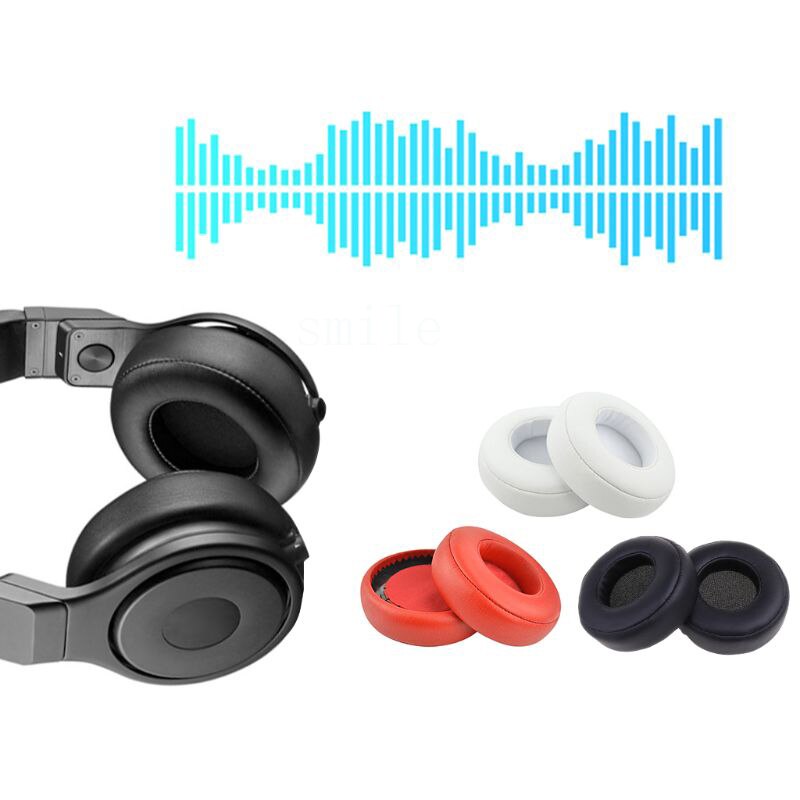 1 par erstattede øreputer i lær øreputetrekk for beats av dr. tilbehør til dre pro detox-hodetelefoner