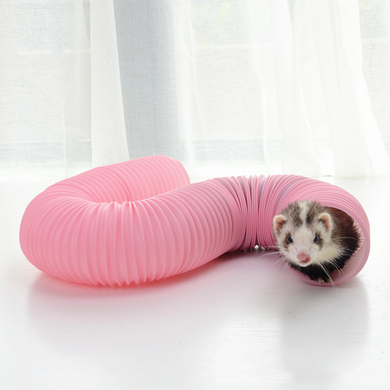Hamster teleskopkanal kanin marsvin tunnel legetøj pink pipe lille kæledyr spil legetøj unikt